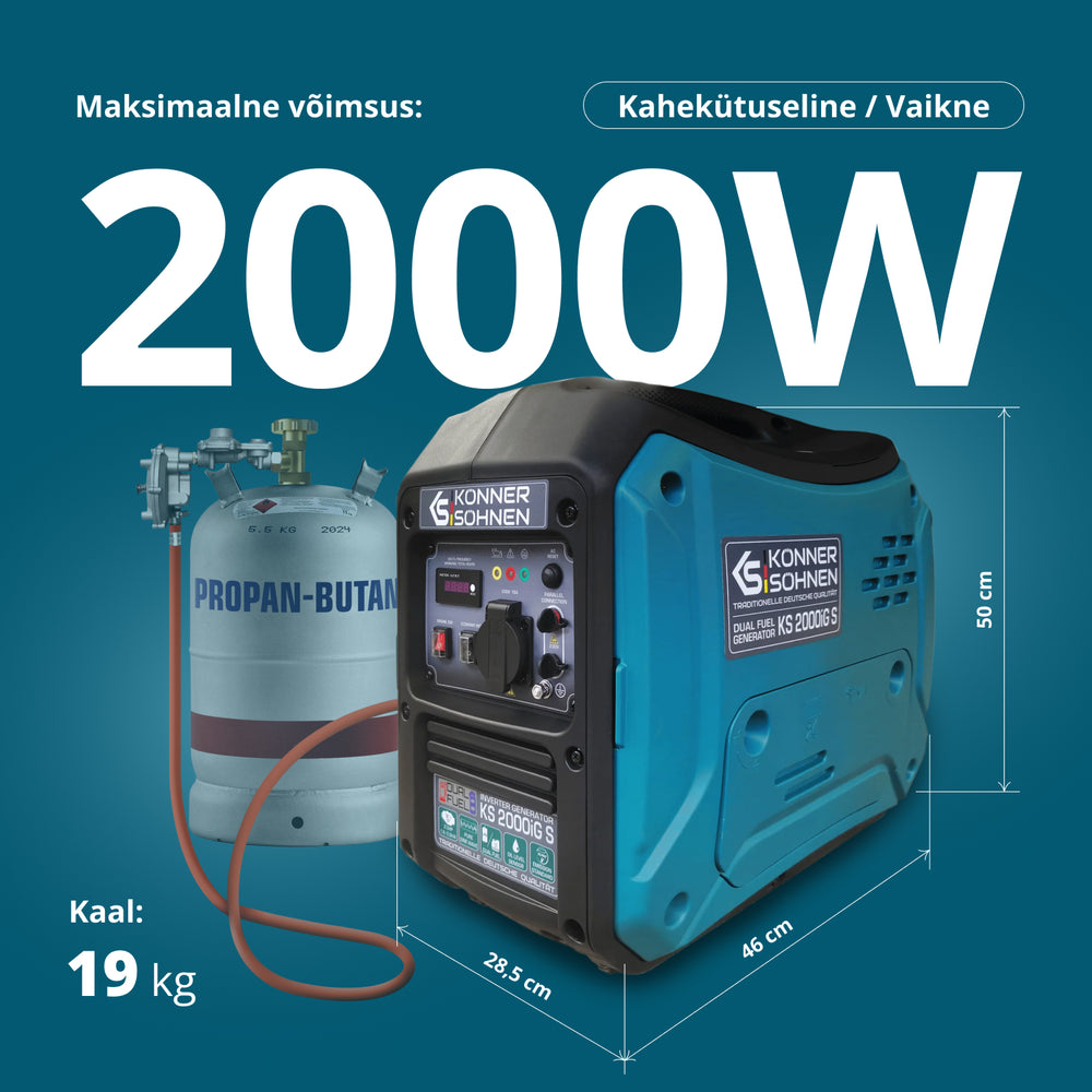 LPG/bensiin invertergeneraator KS 2000iG S
