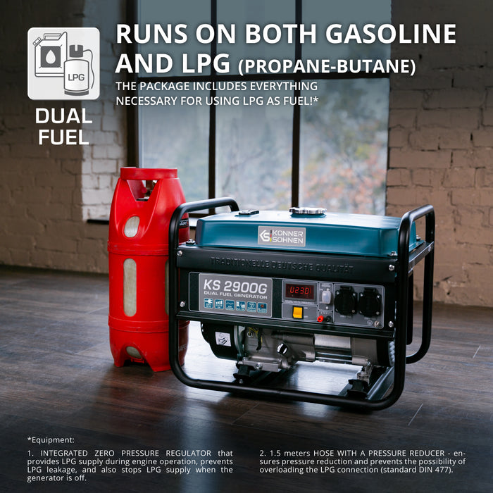 LPG/Gasoline Generator "Könner & Söhnen" KS 2900G