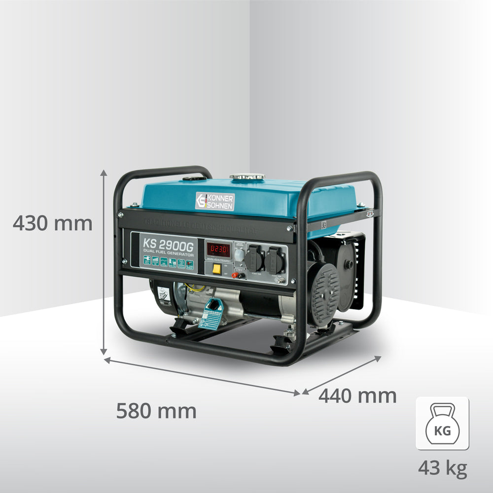 LPG/Benzininis generatorius "Könner & Söhnen" KS 2900G