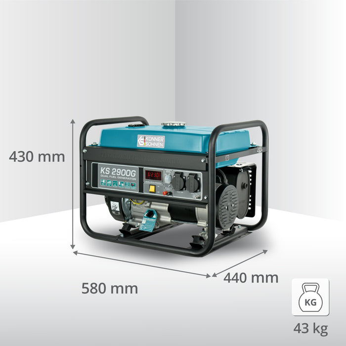 LPG/Benzininis generatorius "Könner & Söhnen" KS 2900G