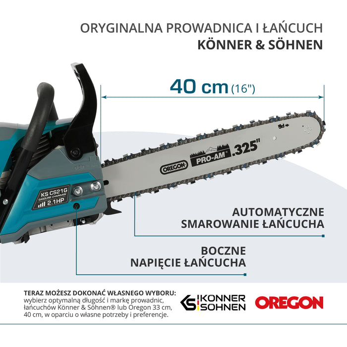 Benzininis grandininis pjūklas KS CS21G-16-1