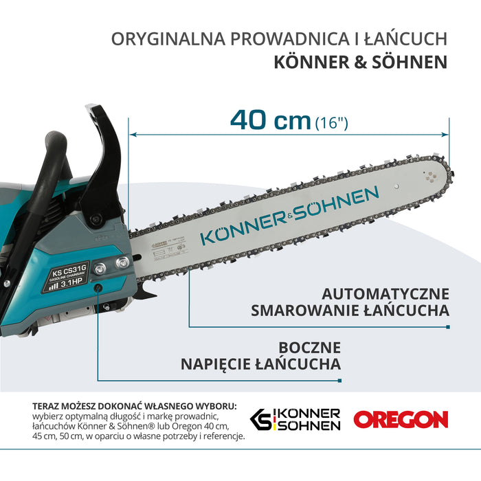 Benzininis grandininis pjūklas KS CS31G-16