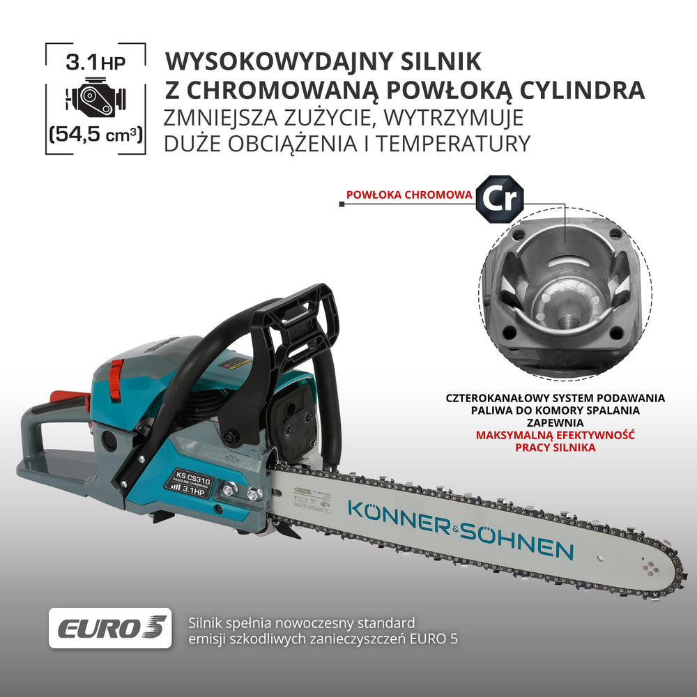 Benzininis grandininis pjūklas KS CS31G-18