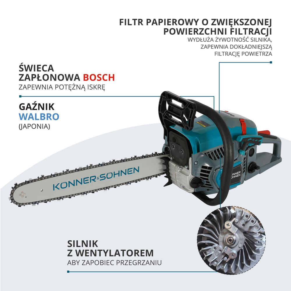 Benzininis grandininis pjūklas KS CS31G-18
