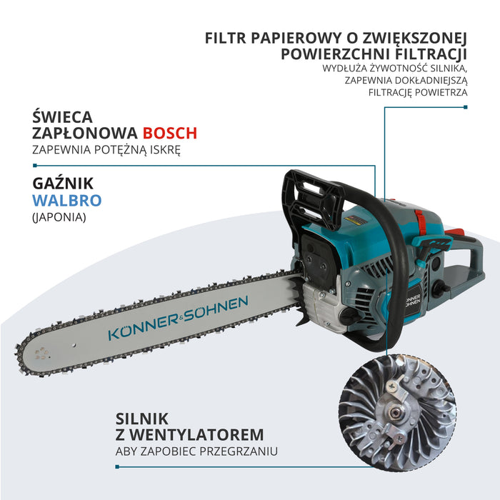 Benzininis grandininis pjūklas KS CS31G-20