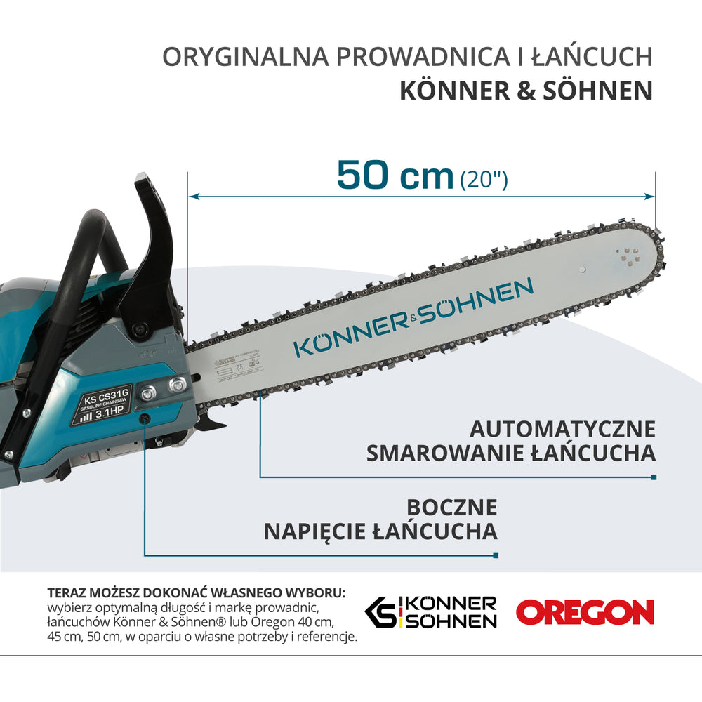 Benzininis grandininis pjūklas KS CS31G-20