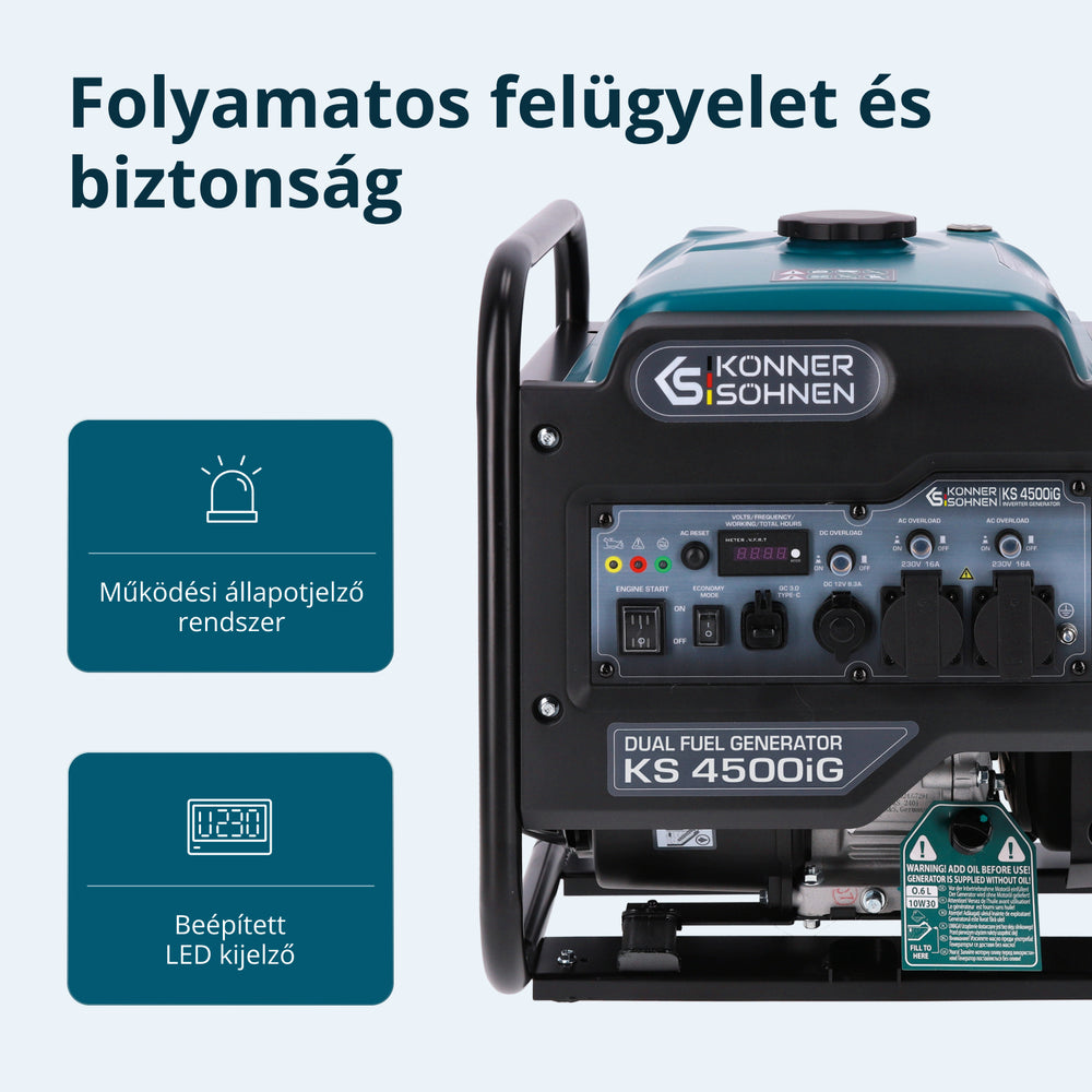 Kettős Üzemanyagú Inverteres Generátor KS 4500iG