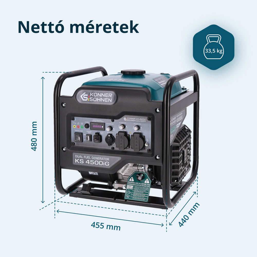 Kettős Üzemanyagú Inverteres Generátor KS 4500iG