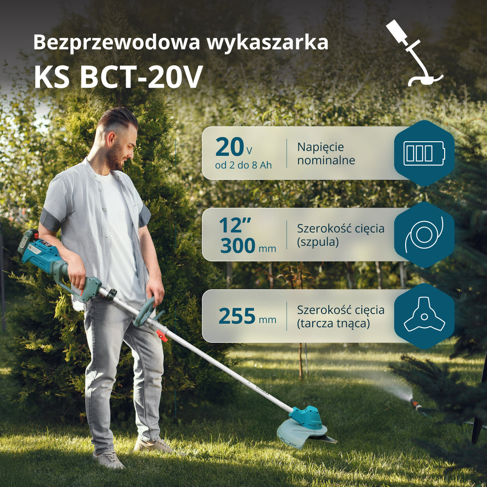 Juhtmeta võsalõikur ja murutrimmer KS BCT-20V