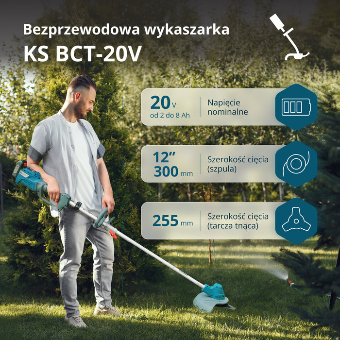 Juhtmeta võsalõikur ja murutrimmer KS BCT-20V