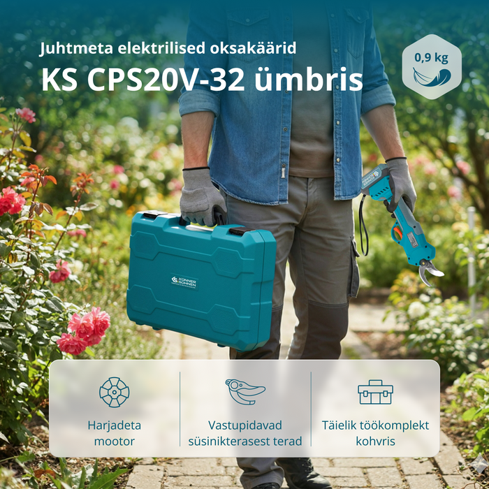 Juhtmeta Elektrilised Pügikäärid KS CPS20V-32 CASE PLUS