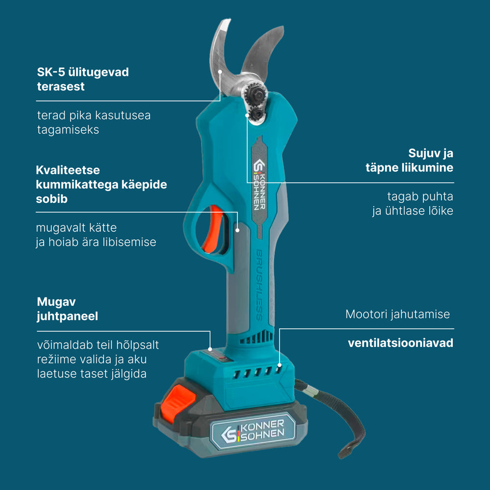 Juhtmeta Elektrilised Pügikäärid KS CPS20V-32 CASE PLUS