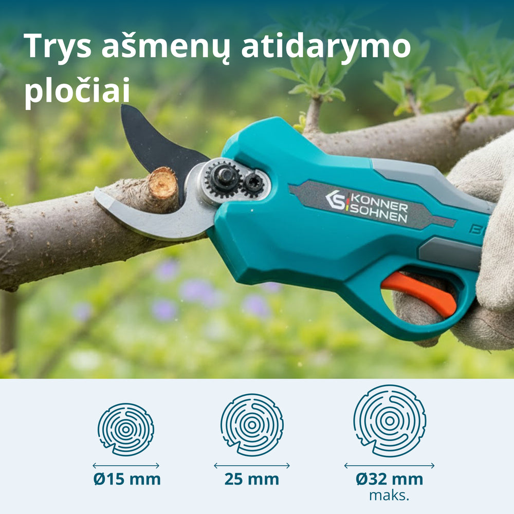 Belaidės elektrinės genėjimo žirklės KS CPS20V-32 CASE PLUS
