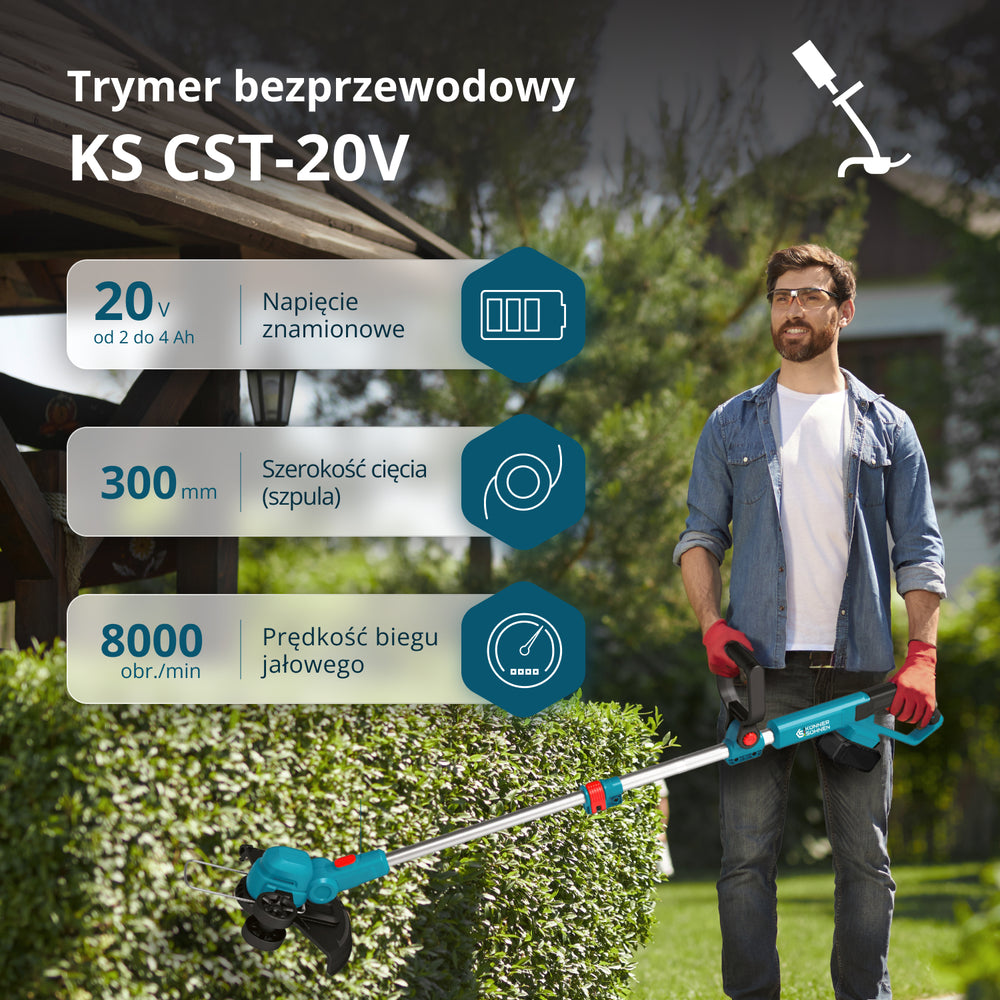 Juhtmeta trimmer KS CST-20V