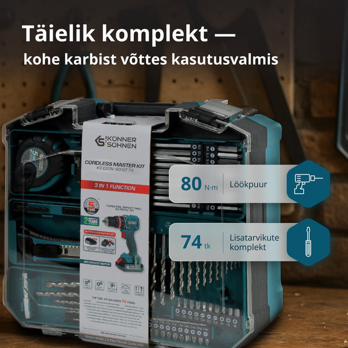 Juhtmevaba Meistrikomplekt KS ID20V-60 KIT 74