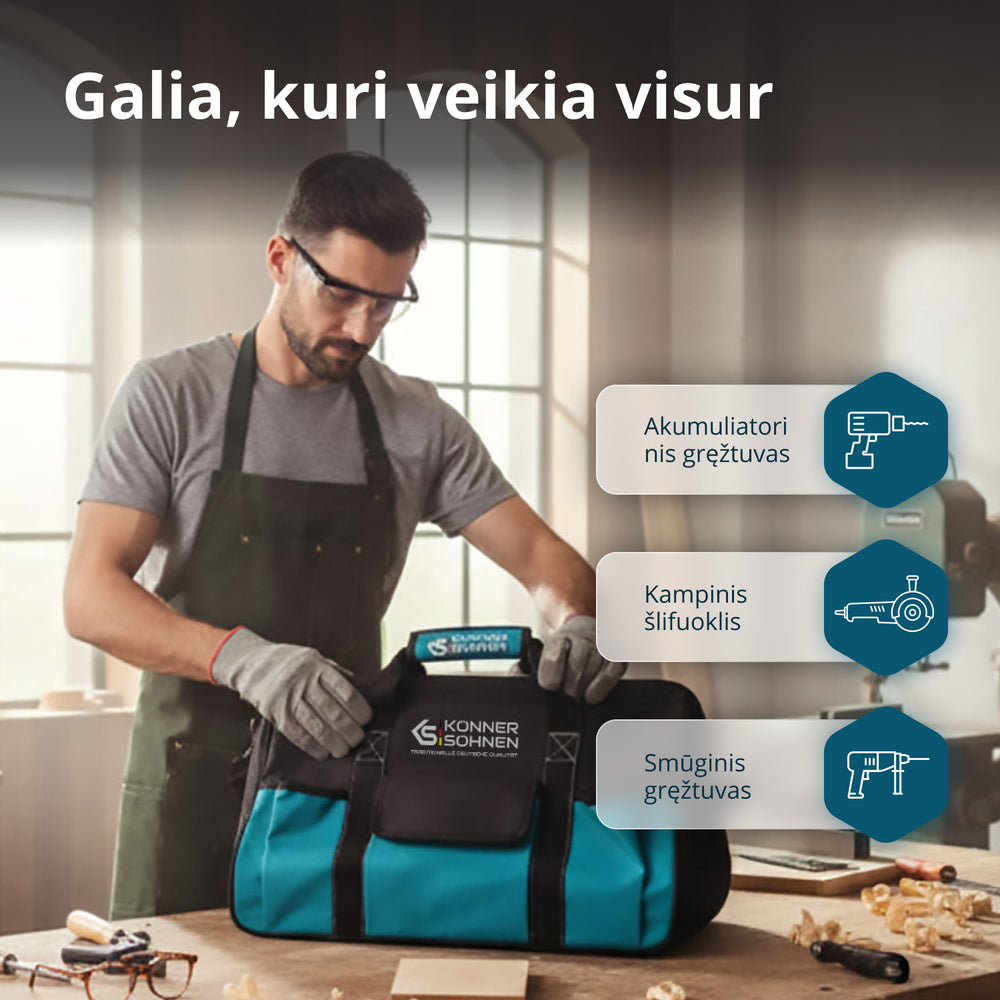 Belaidis Master Rinkinys 3-in-1 Komplektas KS RHAGD 20V RINKINYS 3