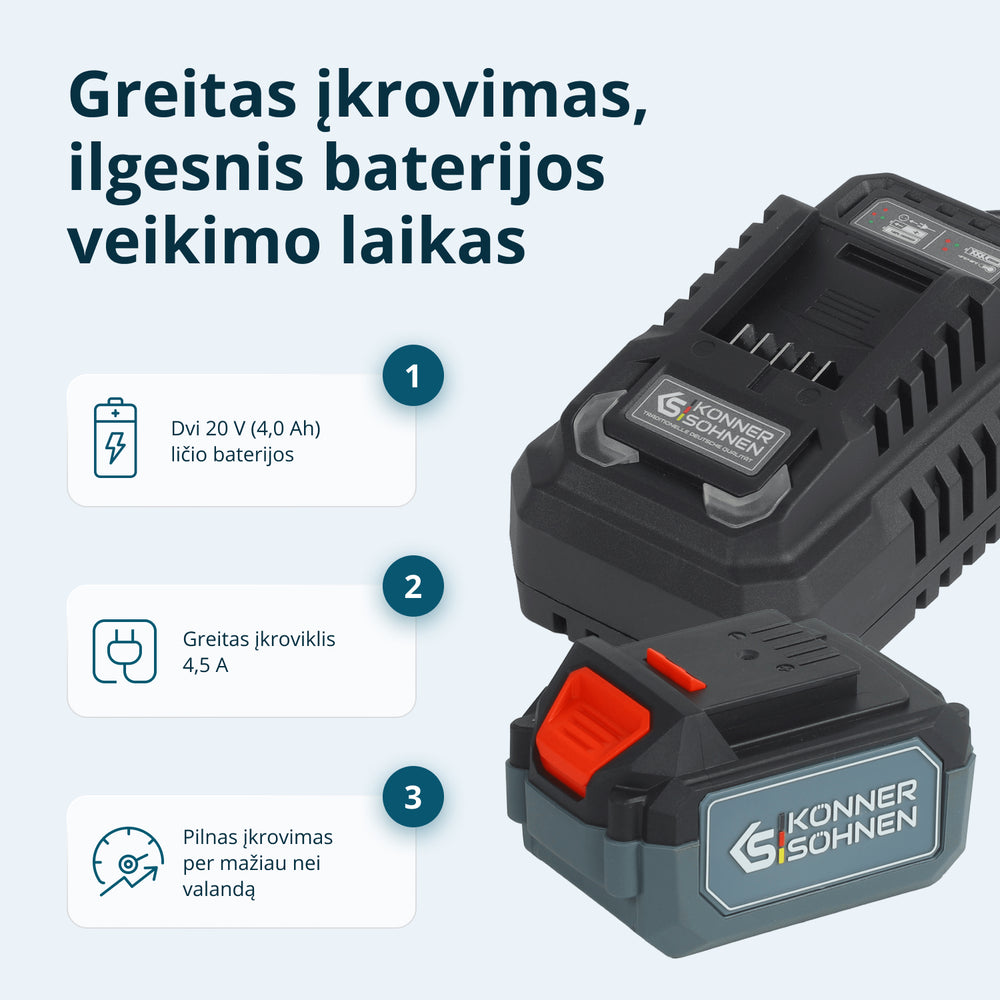 Belaidis Master Rinkinys 3-in-1 Komplektas KS RHAGD 20V RINKINYS 3