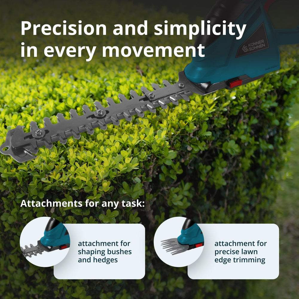 Cordless 2 in 1 Grass Shear and Hedge Trimmer with Telescopic Extension Pole KS SHT-20V + Extension Pole