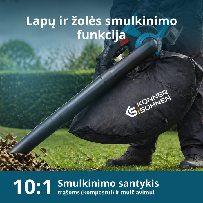 Belaidis sodo dulkių siurblys-pūtiklis KS LBV-40V