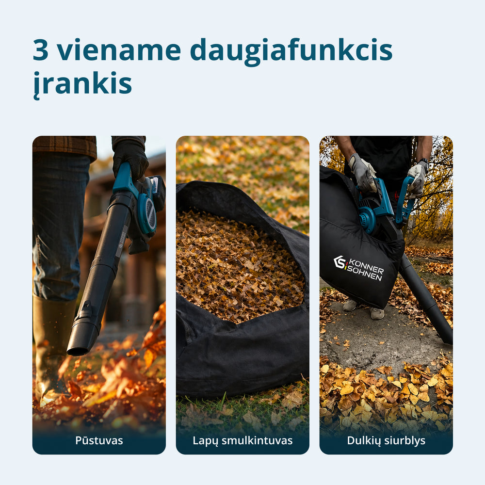 Belaidis sodo dulkių siurblys-pūtiklis KS LBV-40V