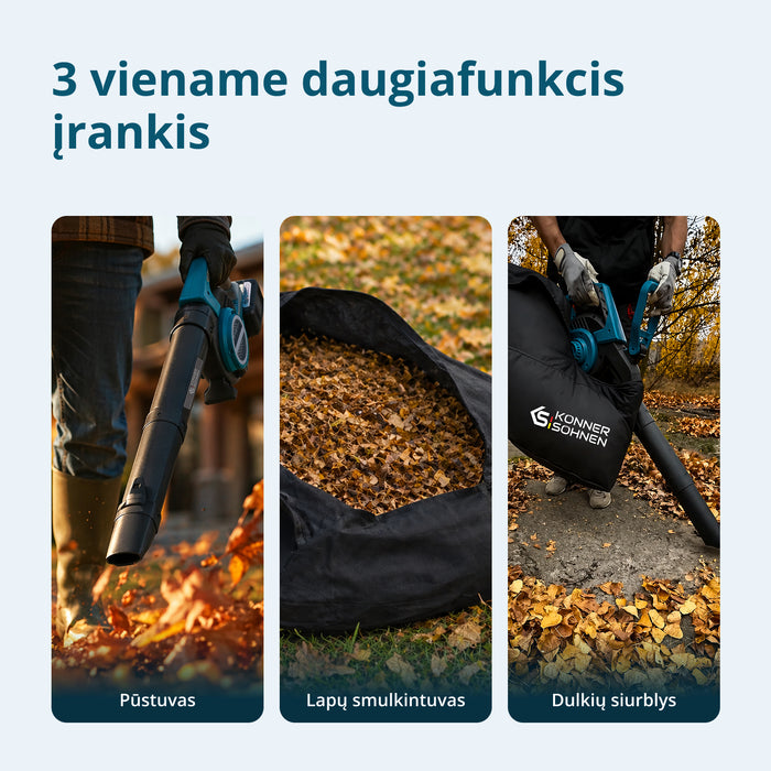 Belaidis sodo dulkių siurblys-pūtiklis KS LBV-40V