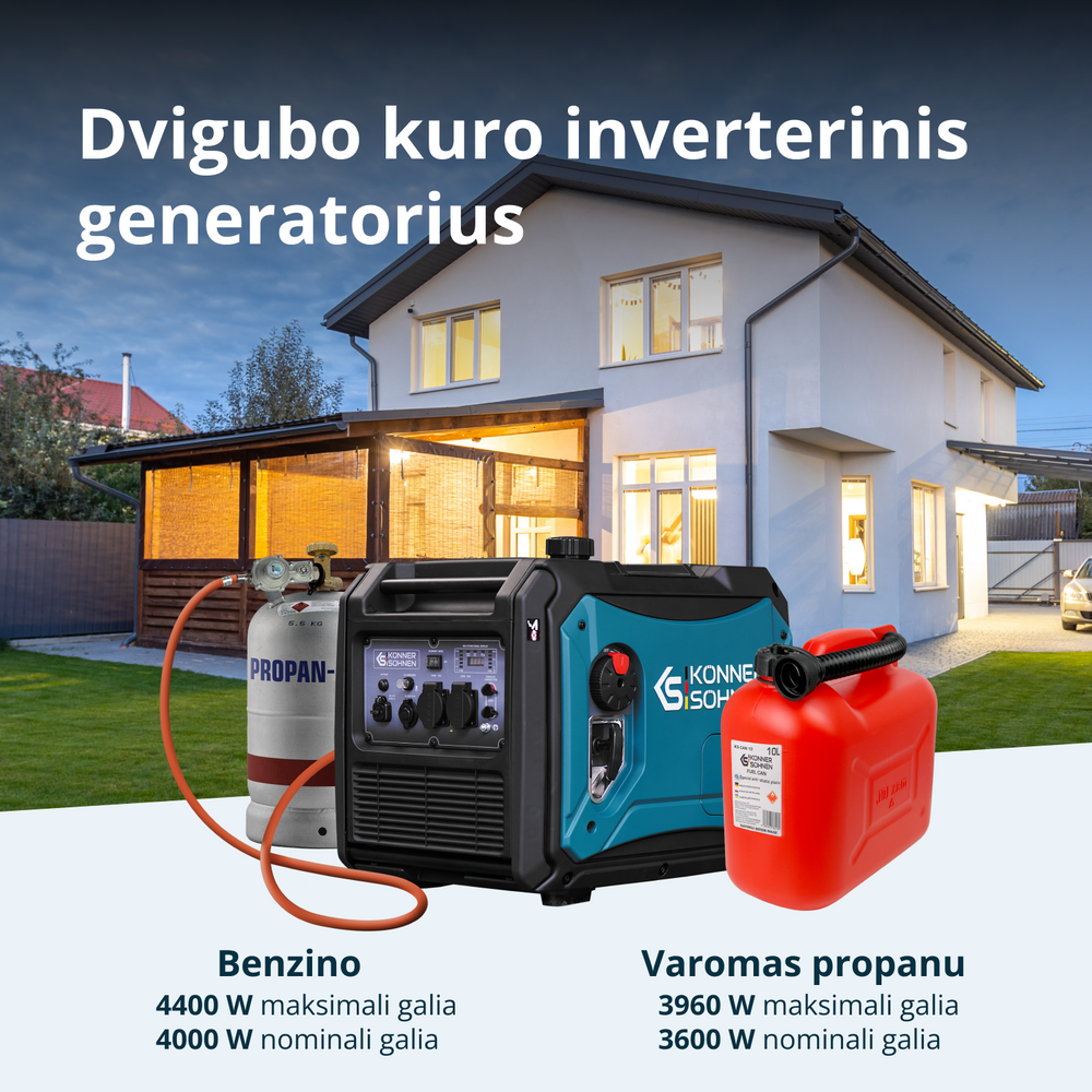 LPG/benzino inverterinis generatorius KS 4000iEG S