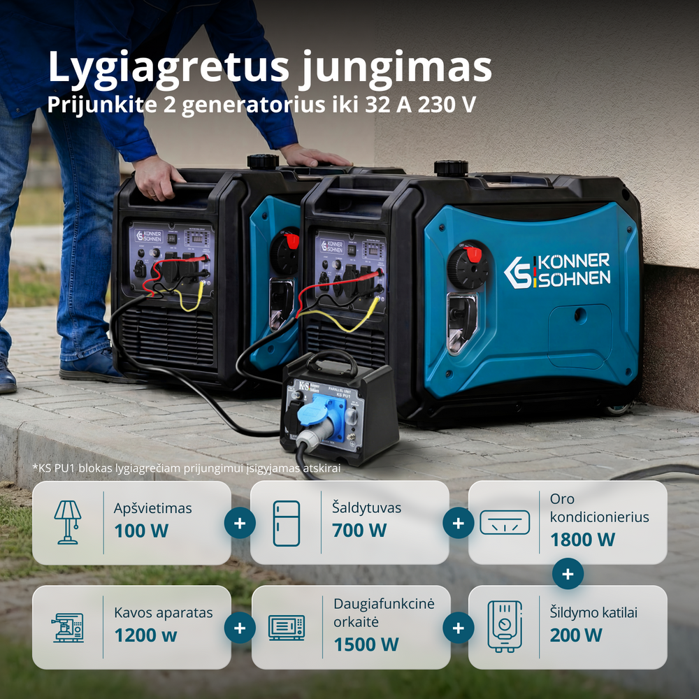 LPG/benzino inverterinis generatorius KS 4000iEG S