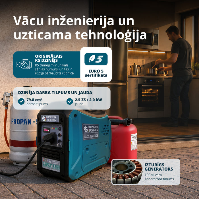 LPG/benzīna invertora ģenerators KS 2000iG S