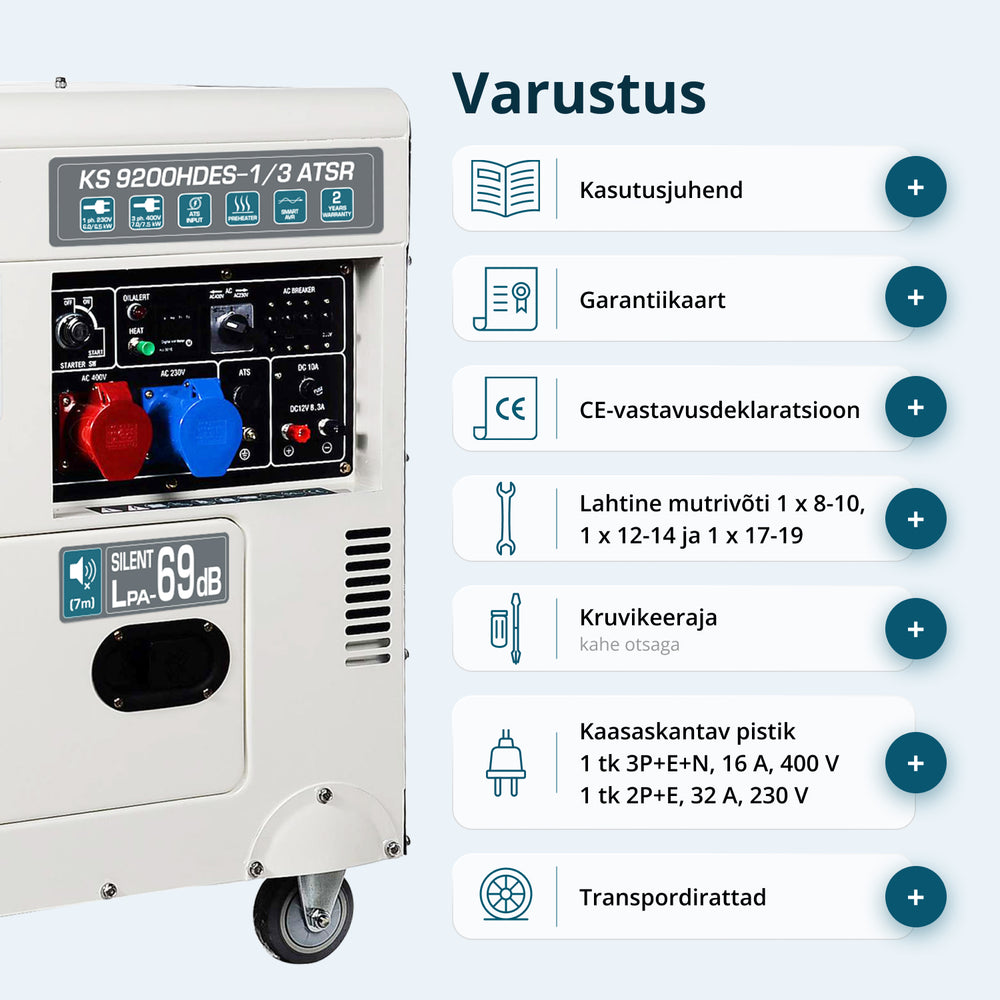 Diiselgeneraator "Könner & Söhnen" KS 9200HDES-1/3 ATSR (EURO V)