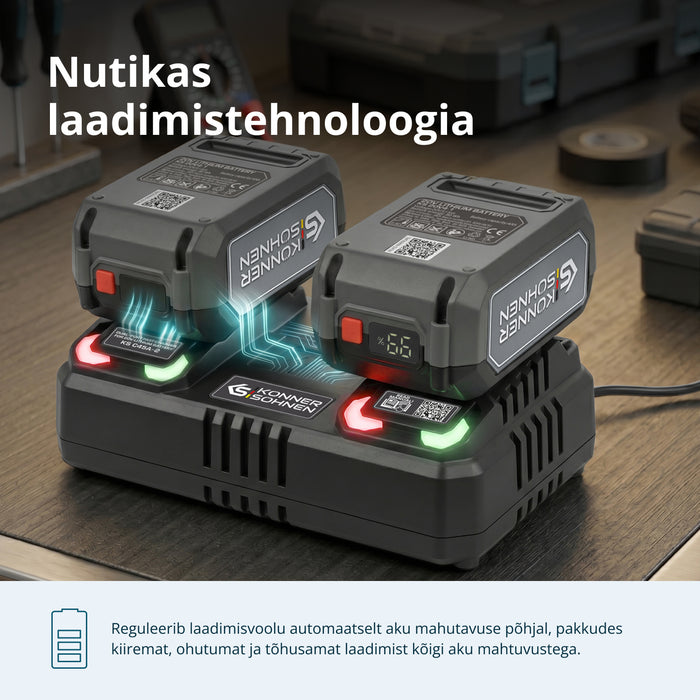 Kahepesaline laadija laetavatele akudele 20V KS C45A-2