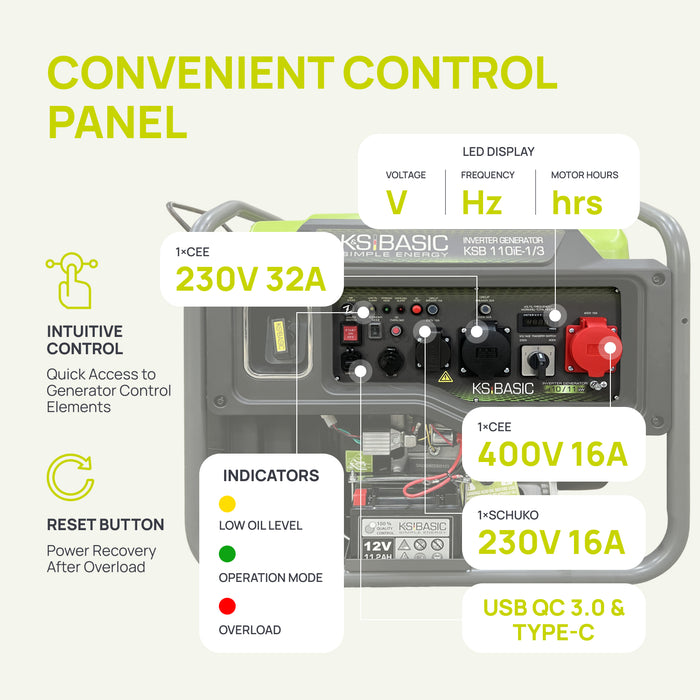 Inverter generator KSB 110iE-1/3