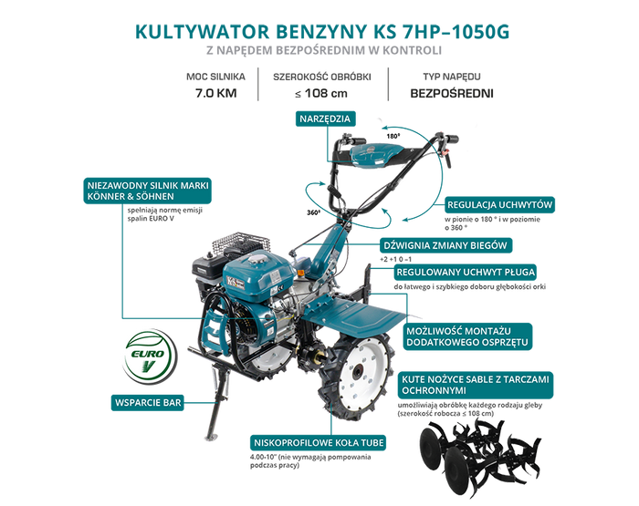 Benzininis kultivatorius KS 7HP-1050G