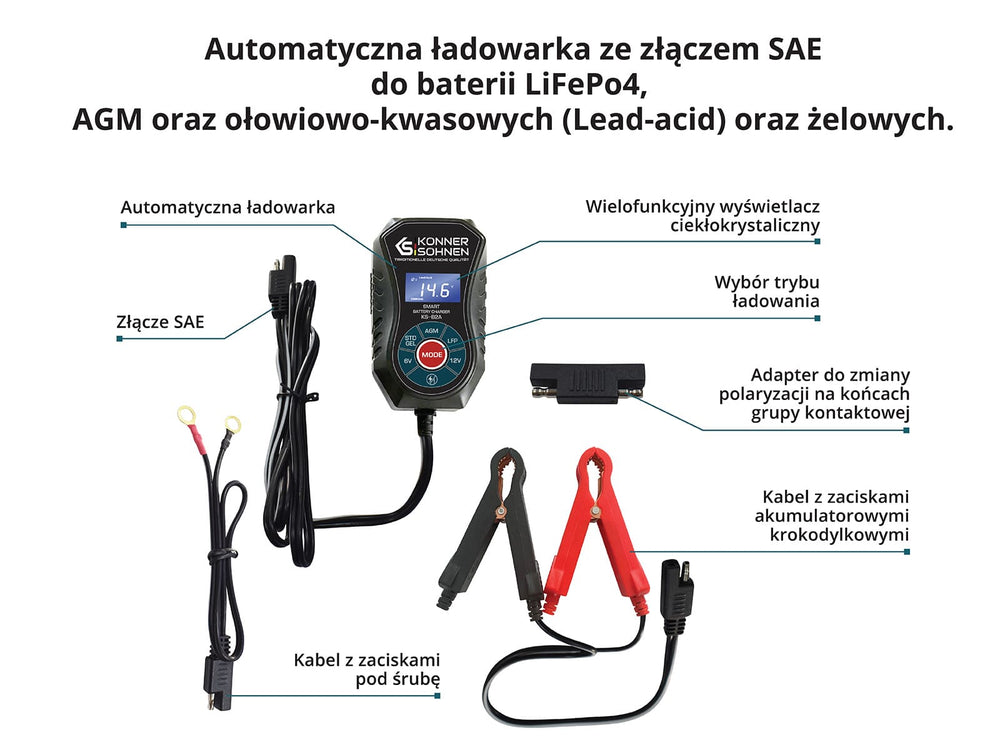 Automaatne akulaadija SAE pistikuga KS B2A