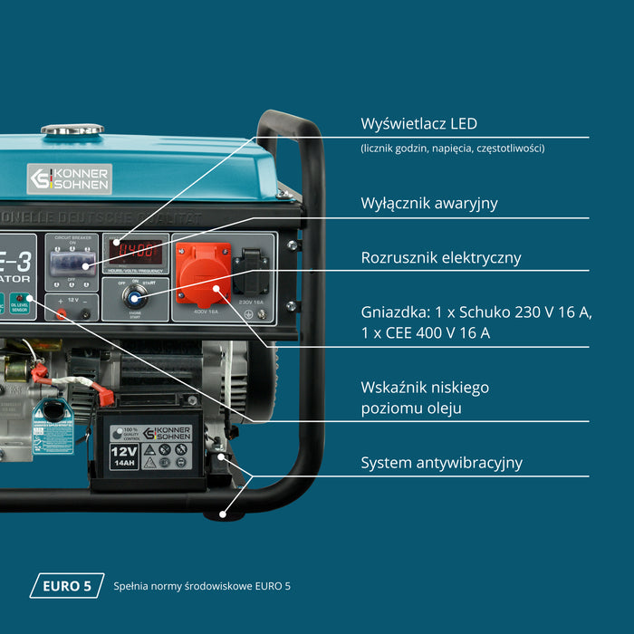 Generator benzynowy „Könner & Söhnen” KS 10000E-3