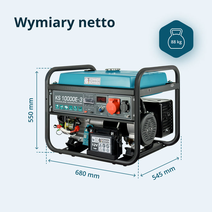 Generator benzynowy „Könner & Söhnen” KS 10000E-3