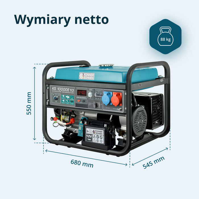 Bensiinigeneraator "Könner & Söhnen" KS 10000E 1/3
