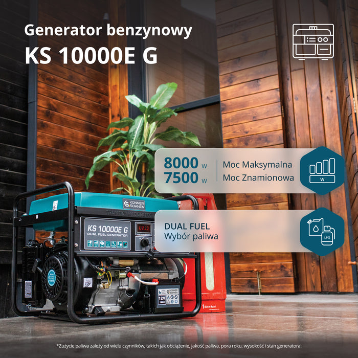 LPG/Benzīna ģenerators "Könner & Söhnen" KS 10000E G