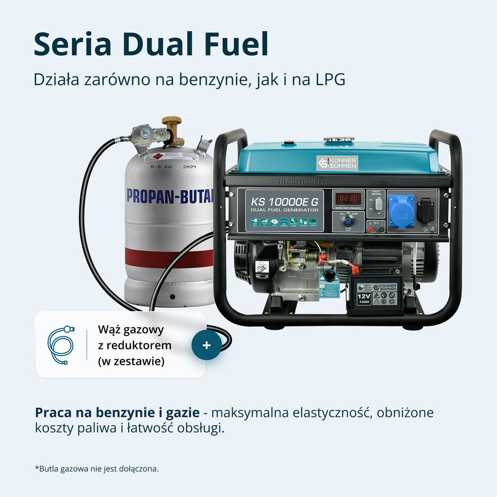 LPG/Benzīna ģenerators "Könner & Söhnen" KS 10000E G