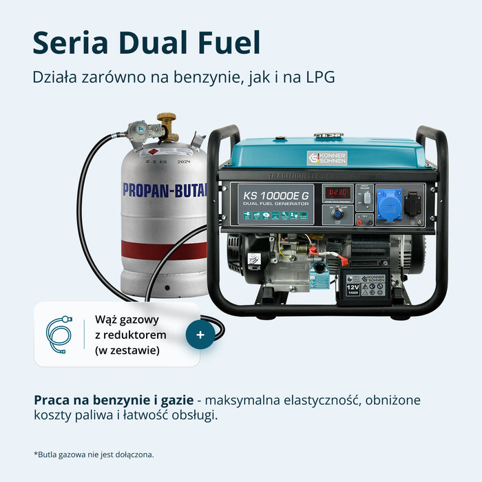 LPG/Benzīna ģenerators "Könner & Söhnen" KS 10000E G