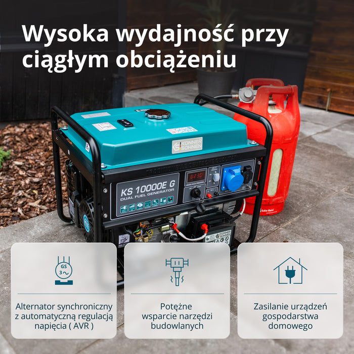 LPG/Benzīna ģenerators "Könner & Söhnen" KS 10000E G