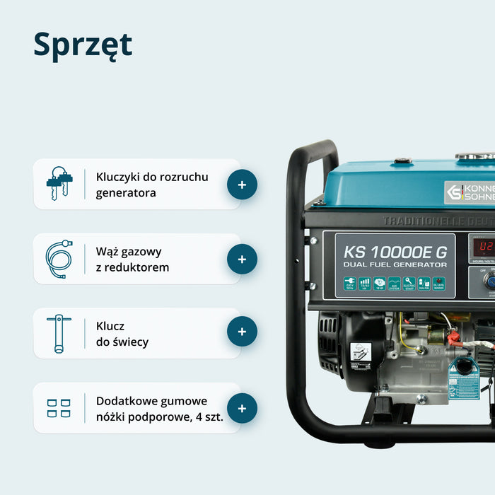 LPG/Benzīna ģenerators "Könner & Söhnen" KS 10000E G