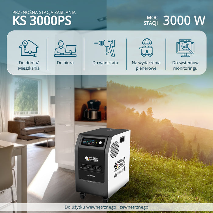 KS 3000PS 3-in-1 Nešiojama Energijos Stotis