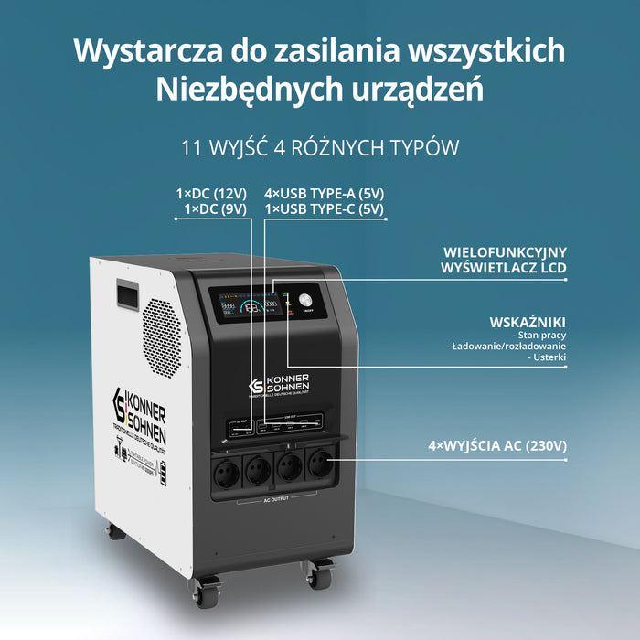 KS 3000PS 3-in-1 Nešiojama Energijos Stotis