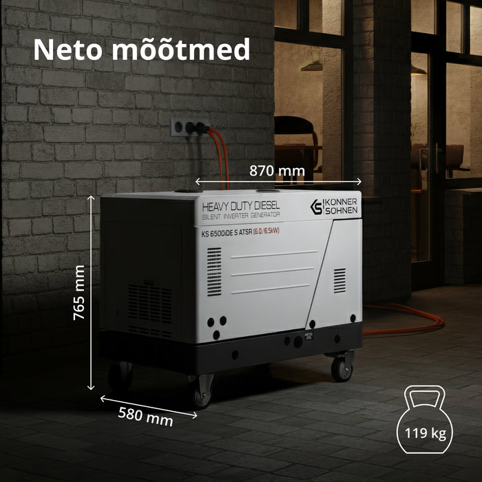 Diisel-invertergeneraator helikindlas korpuses KS 6500iDE S ATSR