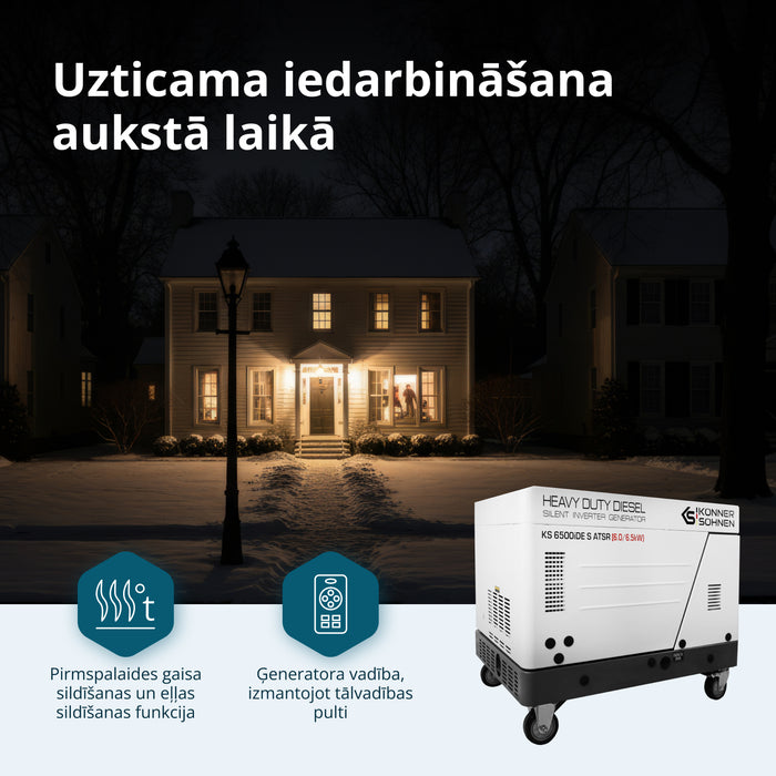 Dīzeļa invertora ģenerators skaņu izolējošā korpusā KS 6500iDE S ATSR