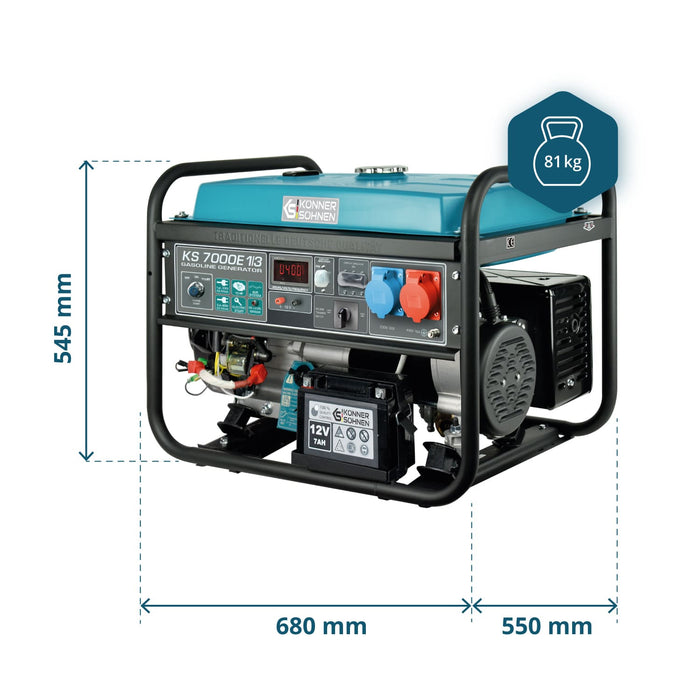 Gasoline generator "Könner & Söhnen" KS 7000E 1/3