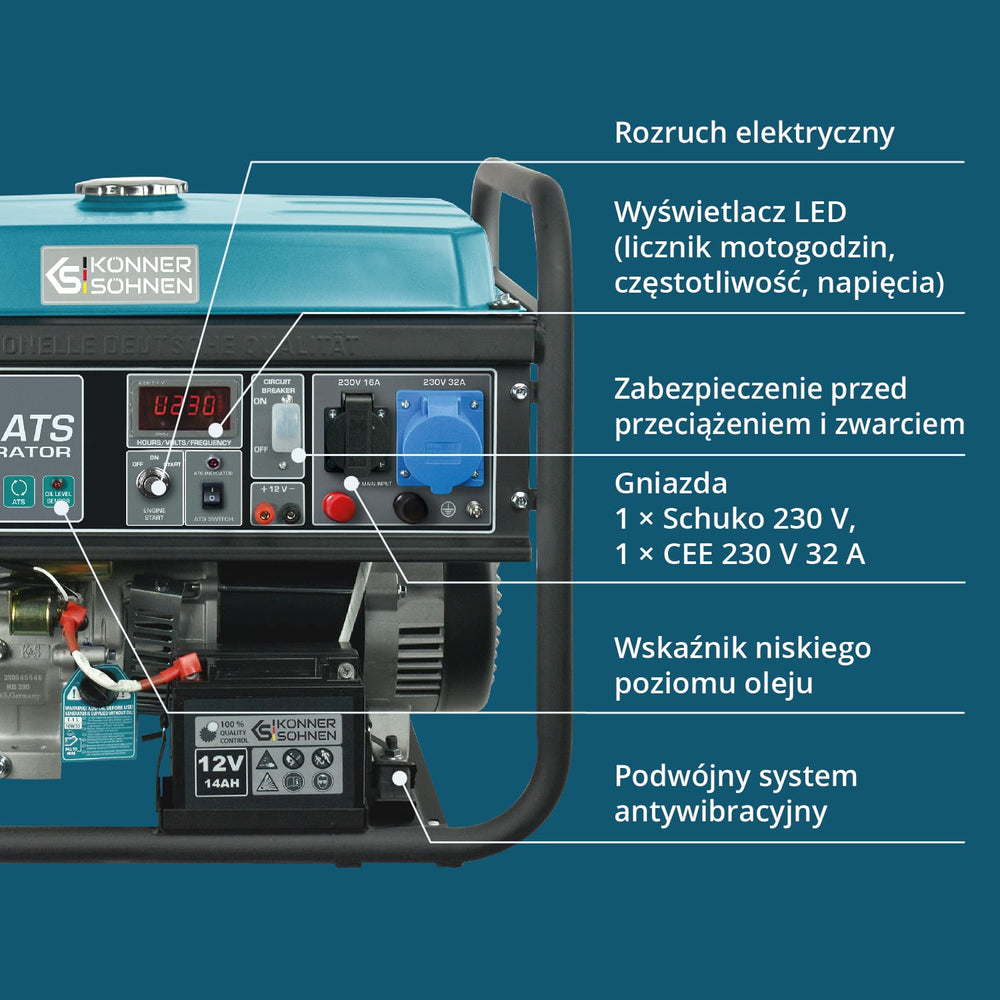 Bensiinigeneraator "Könner & Söhnen" KS 7000E ATS