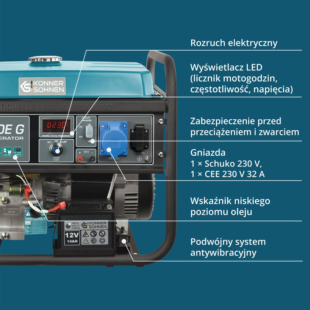 LPG/Benzīna ģenerators "Könner & Söhnen" KS 7000E G