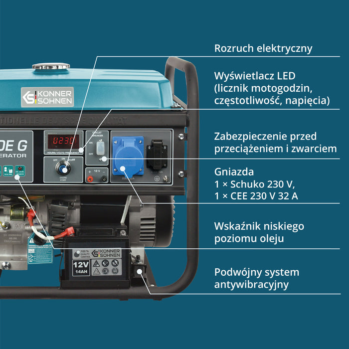 LPG/Benzīna ģenerators "Könner & Söhnen" KS 7000E G