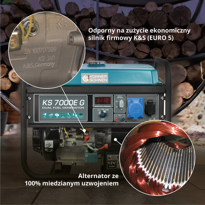 LPG/Benzīna ģenerators "Könner & Söhnen" KS 7000E G